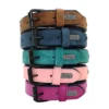 Soft Leather Personalised Dog Collar Custom ID Name for Small Medium Large Dogs