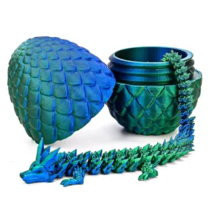 3D Printed Crystal Dragon Dinosaur in Scale Egg Posable Flexible Fidget Toy Gift  2 $