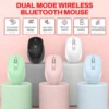 Dual Mode Wireless Bluetooth Mouse Rechargeable Silent Ergonomic for Laptop PC