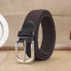 Woman Man Unisex Elastic Fabric Braided Belt Enduring Stretch Woven Belt