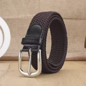 Woman Man Unisex Elastic Fabric Braided Belt Enduring Stretch Woven Belt