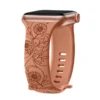 Floral Engraved Strap For Apple Watch Band 44mm iwatch series 9 7 se 6 8 ultra 2