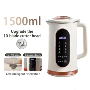 Soybean Milk Machine Juicer Blender Nut Soy Milk Maker Automatic Heating 1.5L